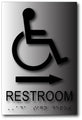 Wheelchair Accessible Restroom Sign with Arrow - 6" x 9" thumbnail