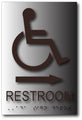 Wheelchair Accessible Restroom Sign with Arrow - 6" x 9" thumbnail