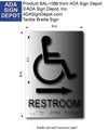 Wheelchair Accessible Restroom Sign with Arrow - 6" x 9" thumbnail