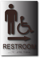 Mens Wheelchair Accessible Restoom Sign with Arrow - 6" x 9" thumbnail