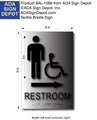 Mens Wheelchair Accessible Restoom Sign with Arrow - 6" x 9" thumbnail
