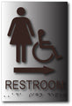 Womens Wheelchair Accessible Restoom Sign with Arrow - 6" x 9" thumbnail