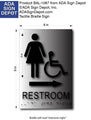Womens Wheelchair Accessible Restoom Sign with Arrow - 6" x 9" thumbnail