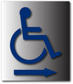Wheelchair Accessible Symbol with Arrow - 6" x 7" - Brushed Aluminum thumbnail