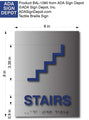 ADA Stairs Sign - Tactile Sign with Braille - 6" x 8" thumbnail