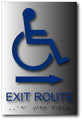 Accessible Exit Route Sign with Arrow - 6" x 9" - Brushed Aluminum thumbnail