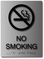 No Smoking ADA Sign in Brushed Aluminum - 6" x 8" thumbnail