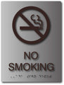No Smoking ADA Sign in Brushed Aluminum - 6" x 8" thumbnail