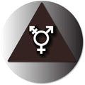 Trans/Neutral Gender Restroom Door Sign Brushed Aluminum - 12" x 12" thumbnail