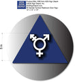 Trans/Neutral Gender Restroom Door Sign Brushed Aluminum - 12" x 12" thumbnail