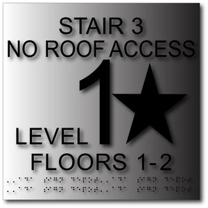 BAL-1097 Stairwell Floor Level Signs - 12" x 12" - Brushed Aluminum - Black