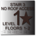 ADA Stairwell Floor Level Sign - 12" x 12" - Brushed Aluminum thumbnail