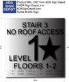 ADA Stairwell Floor Level Sign - 12" x 12" - Brushed Aluminum thumbnail