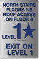 ADA and IFC Compliant Stairwell Floor Level Sign - 12" x 18" thumbnail