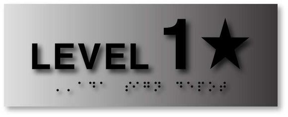 BAL-1099 Stairwell Floor Level Number Signs in Brushed Aluminum - Black
