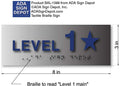 Stairwell Floor Level Number Sign - 8" x 3" - Brushed Aluminum thumbnail