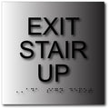 Exit Stair Up Sign - 6" x 6" - Brushed Aluminum thumbnail