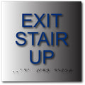 Exit Stair Up Sign - 6" x 6" - Brushed Aluminum thumbnail