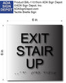Exit Stair Up Sign - 6" x 6" - Brushed Aluminum thumbnail