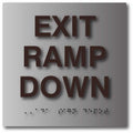 Exit Ramp Down Sign - 6" x 6" - Brushed Aluminum thumbnail