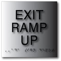 Exit Ramp Up Sign - 6" x 6" - Brushed Aluminum thumbnail