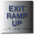 Exit Ramp Up Sign - 6" x 6" - Brushed Aluminum thumbnail