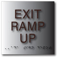 Exit Ramp Up Sign - 6" x 6" - Brushed Aluminum thumbnail