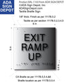 Exit Ramp Up Sign - 6" x 6" - Brushed Aluminum thumbnail