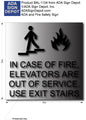 In Case of Fire Use Stairs Sign - 8" X 8" - Brushed Aluminum thumbnail