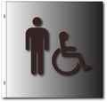 Right-Angle Wall-Mounted Brushed Aluminum ADA Signs - 10.5" x 10" thumbnail