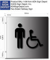 Right-Angle Wall-Mounted Brushed Aluminum ADA Signs - 10.5" x 10" thumbnail