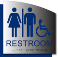 Unisex Wheelchair Restroom ADA Signs - Brushed Aluminum/Backer 8.5x8.5 thumbnail