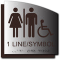 Custom ADA Signs  Text & Symbol - Curved Aluminum & Back Plate - 8x8 thumbnail