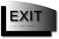 ADA Exit Sign - Brushed Aluminum & Acrylic Backer - 5.5" x 3.5" thumbnail