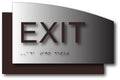 ADA Exit Sign - Brushed Aluminum & Acrylic Backer - 5.5" x 3.5" thumbnail