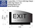 ADA Exit Sign - Brushed Aluminum & Acrylic Backer - 5.5" x 3.5" thumbnail