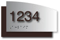 Custom ADA Room Number Sign  Curved Aluminum & Back Plate - 5.5 x 3.5 thumbnail
