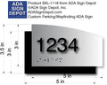 Custom ADA Room Number Sign  Curved Aluminum & Back Plate - 5.5 x 3.5 thumbnail