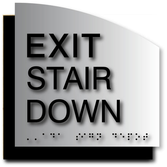 BAL-1120 Exit Stair Down ADA Sign in Black