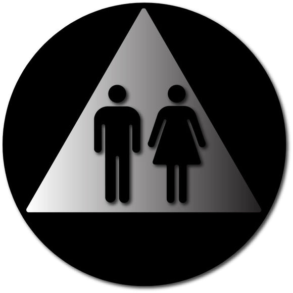 BAL-1122 ADA and California Title 24 Compliant Unisex Bathroom Door Sign - Black