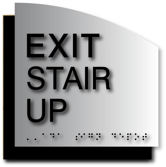 BAL-1123 Exit Stair Up ADA Sign in Black
