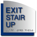 Exit Stair Up Sign - Brushed Aluminum & Acrylic Backer - 6.5 x 6.5 thumbnail