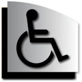 Wheelchair Symbol ADA Signs - Brushed Aluminum/Acrylic Back - 6.5x6.5 thumbnail