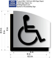 Wheelchair Symbol ADA Signs - Brushed Aluminum/Acrylic Back - 6.5x6.5 thumbnail