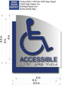 Wheelchair Accessible ADA Sign - Brushed Aluminum & Backer - 6.5 x 8.5 thumbnail
