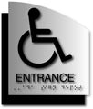 Wheelchair Entrance ADA Signs - Brushed Aluminum/Backer - 6.5 x 8.5 thumbnail