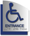 Wheelchair Entrance ADA Signs - Brushed Aluminum/Backer - 6.5 x 8.5 thumbnail