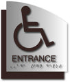 Wheelchair Entrance ADA Signs - Brushed Aluminum/Backer - 6.5 x 8.5 thumbnail
