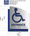 Wheelchair Entrance ADA Signs - Brushed Aluminum/Backer - 6.5 x 8.5 thumbnail