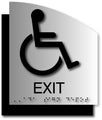 Wheelchair Exit ADA Sign - Brushed Aluminum & Acrylic Back - 6.5 x 8.5 thumbnail